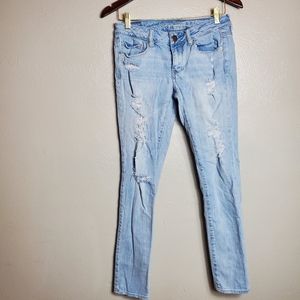 American eagle skinny stretch distressed jeans